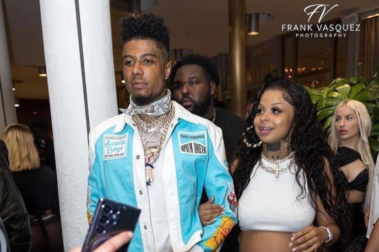 Fashion Bomb Couple: Blue Face Wore a Full Ian Alexander Set with Nike Air Force 1’s with Chrisean Rock in Miami