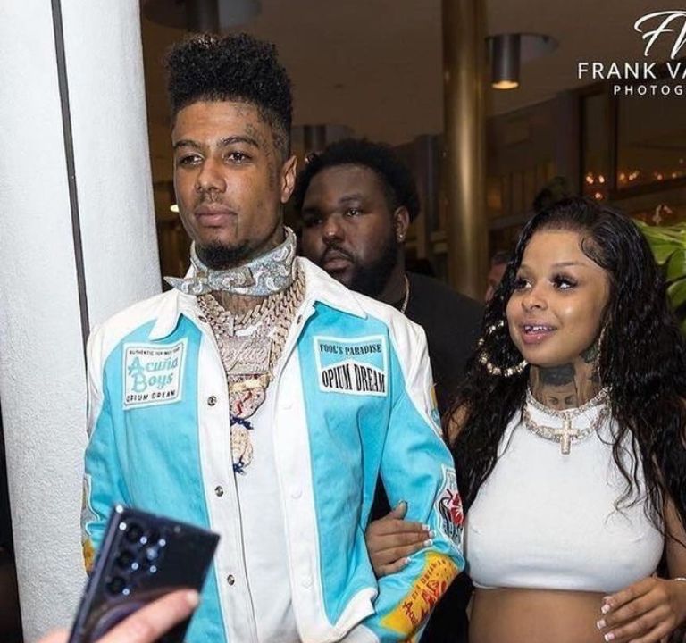 Fashion Bomb Couple: Blue Face Wore a Full Ian Alexander Set with Nike Air Force 1’s with Chrisean Rock in Miami