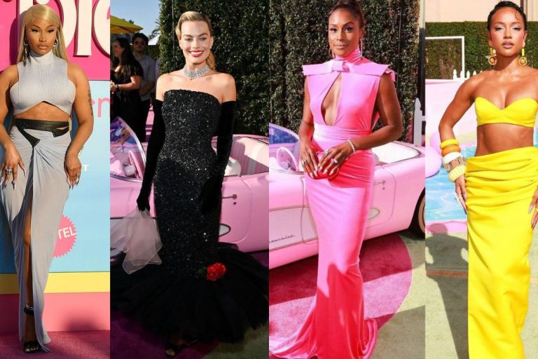 On the Scene at the Barbie Premiere in L.A.: Prototype Margot Robbie in Custom Schiaparelli, Issa Rae in Marc Bouwer, Nicki Minaj in Alaia, Karrueche Tran in Christian Siriano & More