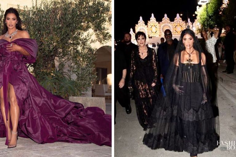 Fashion Bomb Celeb: Dolce & Gabbana Ambassador Kim Kardashian Wore Maroon and Black Gowns to D&G Alta Moda Festivities in Puglia, Italy