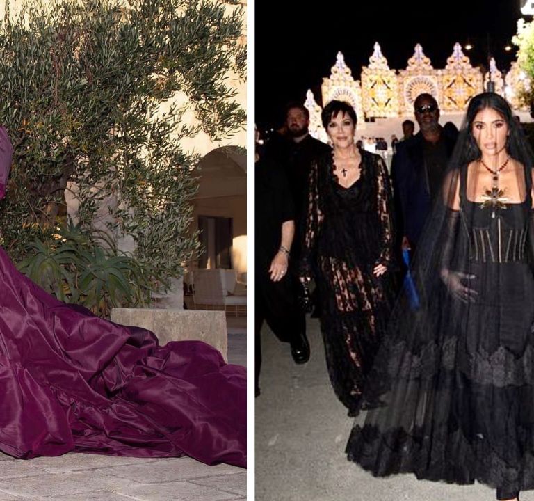 Fashion Bomb Celeb: Dolce & Gabbana Ambassador Kim Kardashian Wore Maroon and Black Gowns to D&G Alta Moda Festivities in Puglia, Italy