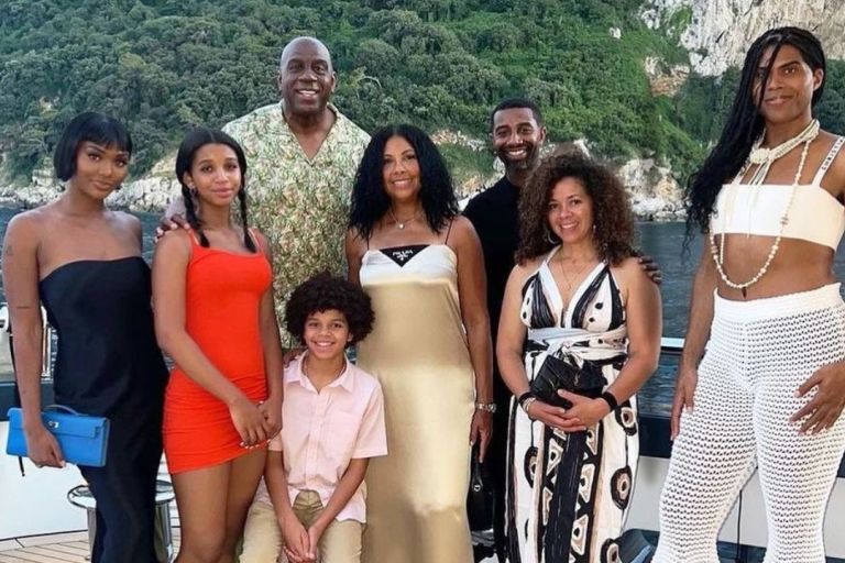 Fashion Bomb Family: The Johnson Family Posed on their Luxury Yacht with Cookie Johnson in Prada , EJ Johnson in  Dior X Alaia, and Elisa Johnson in Hermes + More