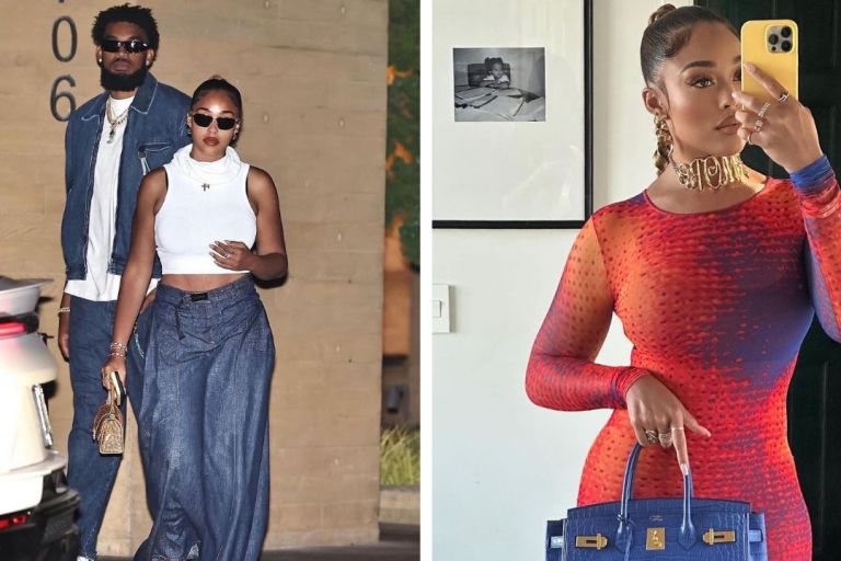You Ask, We Answer! Jordyn Woods Stepped Out With Her Baller Bae Karl Town in Alaia and Chanel, and Wore a Two-tone ‘Woods by Jordyn’ dress and Hermes bag While Reuniting with Kylie Jenner