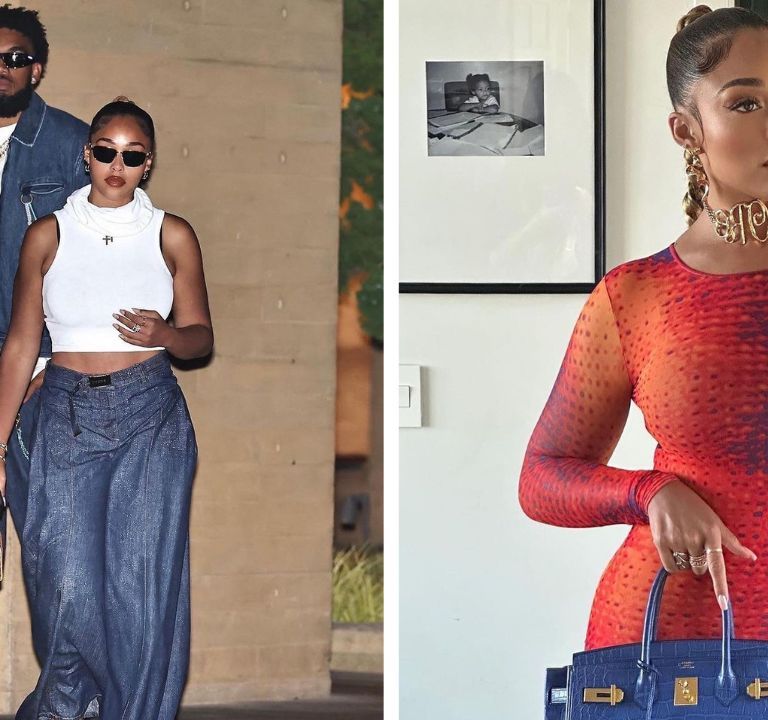 You Ask, We Answer! Jordyn Woods Stepped Out With Her Baller Bae Karl Town in Alaia and Chanel, and Wore a Two-tone ‘Woods by Jordyn’ dress and Hermes bag While Reuniting with Kylie Jenner