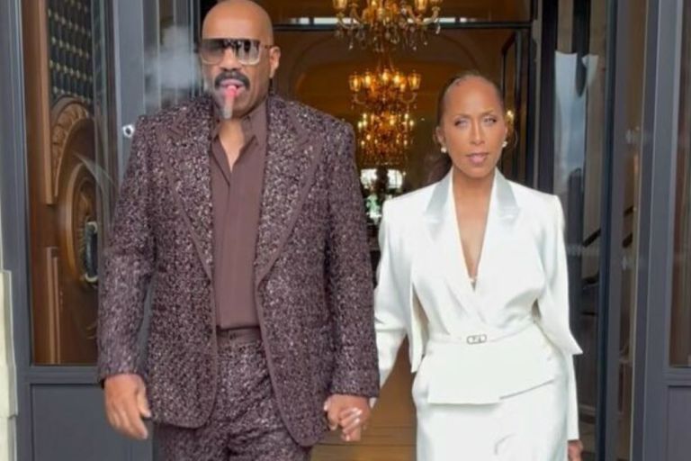 Fashion Bomb Couple: Steve Harvey and Wife Marjorie Celebrate their 16th Wedding Anniversary in Dolce & Gabbana, Loewe, and Yves Saint Laurent