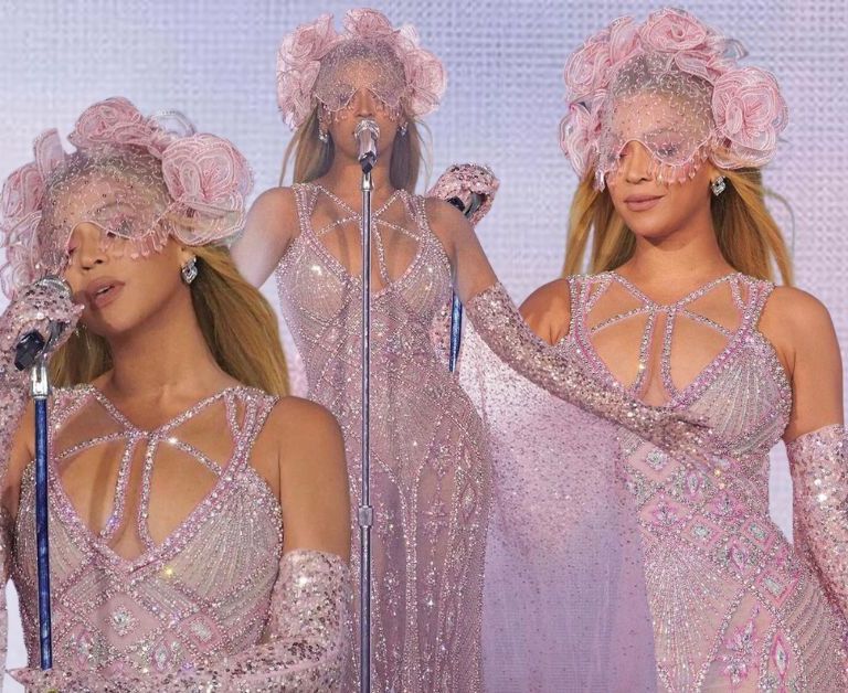 Beyoncé Sparkled in Custom Barbiecore Gown by Georges Hobeika for the Renaissance World Tour