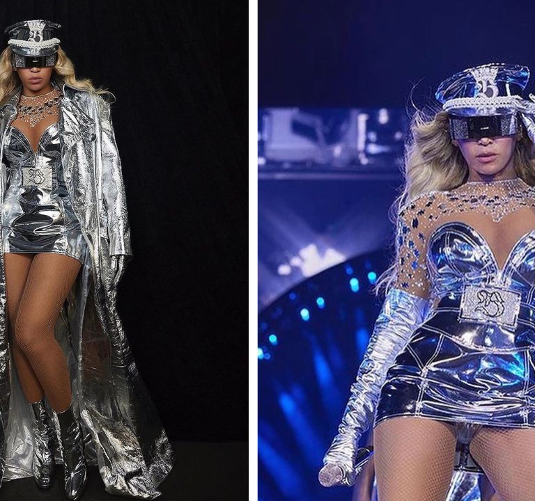 Beyoncé Performed in a Silver Metallic Futuristic Dundas World Stage Costume on her Renaissance Tour