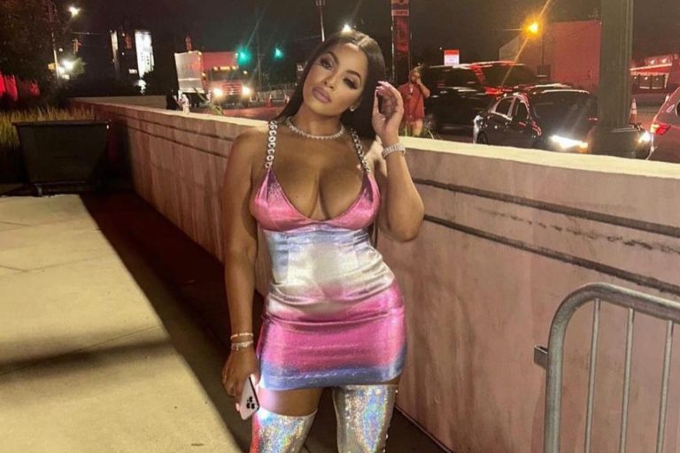 Malaysia Pargo Attends the Renaissance World Tour in Area Ombre Effect Lame Mini Dress and Balenciaga Glitter Boots