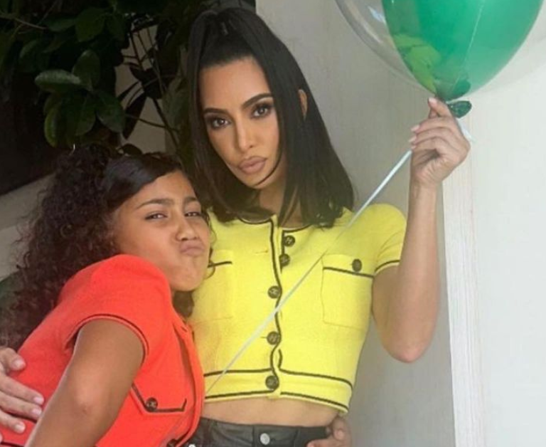 Kim Kardashian and North West Coordinate in Vintage Chanel for Kourtney and Travis Barker’s Baby Shower