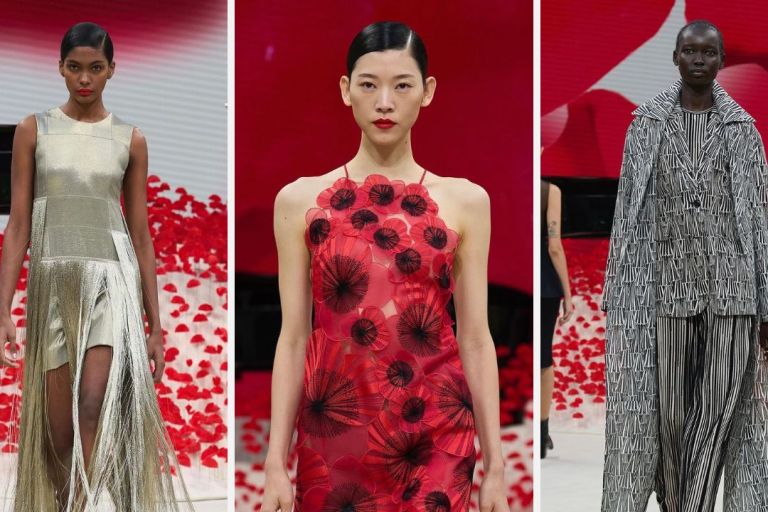 Akris Spring 2024 Ready-to-Wear Symbolizes Renewal Through Embroidered Floral, Organza Textiles  and Silk Fringe at Paris Fashion Week