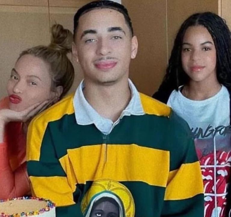 Fashion Bomb Men:  Solange’s Son Julez Smith Celebrated his 19th Birthday with his Aunt Beyoncé and Blue Ivy in a Denim Tears Rugby Graphic Top