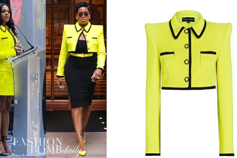 Who Wore It Better? Both Fantasia Barrino and Sha’carri Richardson Sported a $1,177 Sergio Hudson Collection Yellow Cropped Jacket