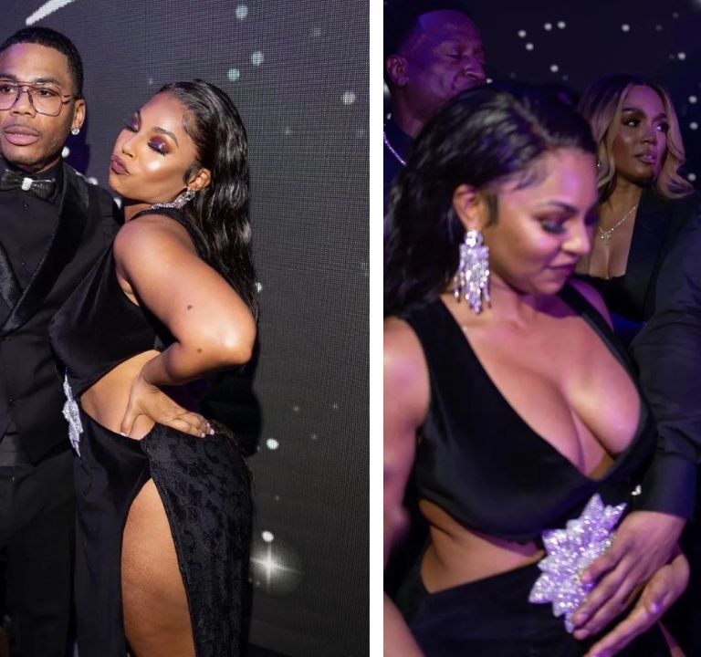 Fashion Bomb Couple: Ashanti Attended the 2023 White & Black Ball in a Kenny Kas Gown with Nelly + Rumor Report: Ashanti Pregnant?