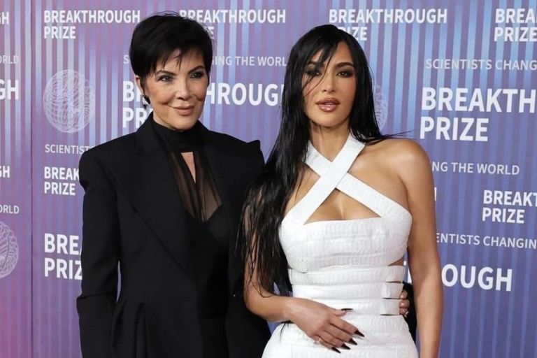 Fashion Bomb Duo: Kim Kardashian Attends the 2024 Breakthrough Prize Ceremony in a White Custom Alaïa Dress with Kris Jenner in a All Black Dolce & Gabbana Look