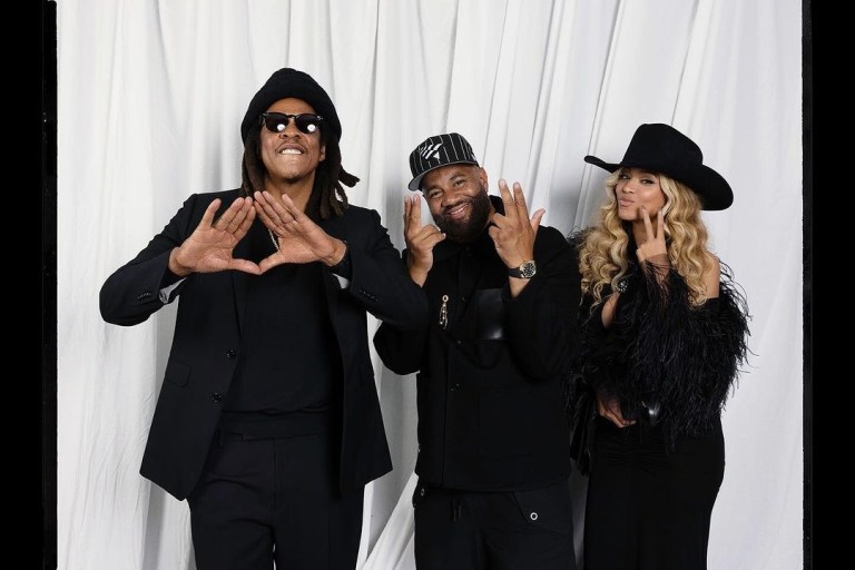 Beyonce Slays the Gram in Black Lapointe Halter Dress and Feather Shrug + Loewe Rose Runway Sandals!