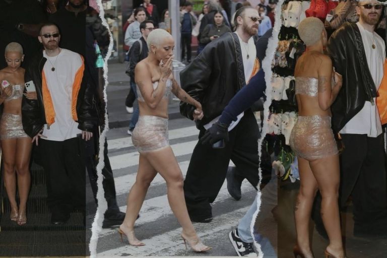 Doja Cat Creates a Frenzy in a Saran Wrap Tupe Top, Skirt and Shoes with VETEMENTS Creative Director Guram Gvasalia