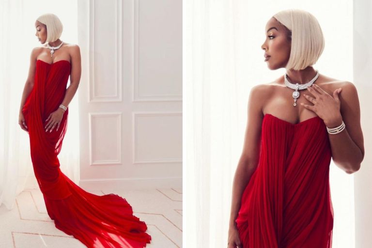 Kelly Rowland Attends the Premiere of ‘Marcello Mio’ at the Cannes Film Festival in France Wearing a Custom Look by Anamika Khanna