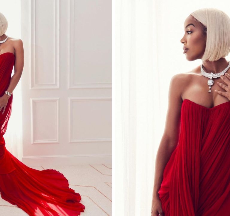 Kelly Rowland Attends the Premiere of ‘Marcello Mio’ at the Cannes Film Festival in France Wearing a Custom Look by Anamika Khanna