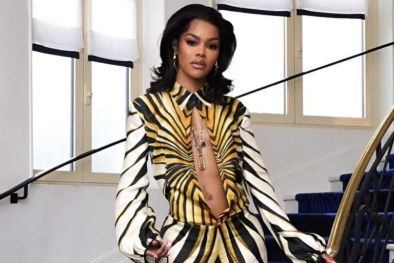 Teyana Taylor Attended the 2024 Cannes Film Festival in a Multicolored Roberto Cavalli Look