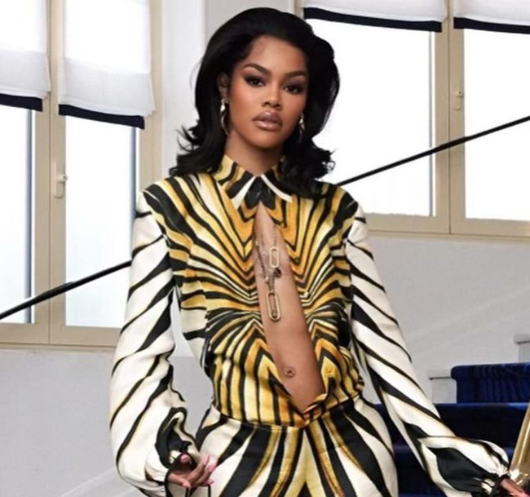 Teyana Taylor Attended the 2024 Cannes Film Festival in a Multicolored Roberto Cavalli Look