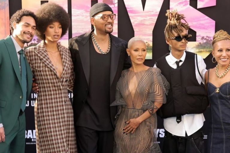 The Smiths Stepped out to the Bad Boys: Ride or Die Premiere in Los Angeles with Jada Pinkett Smith in a Sheer Iris Van Herpen Look, Willow Smith in Plaid Acne Studios and Adrienne Banfield Norris in Denim Alice and Olivia