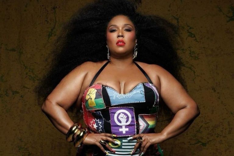 Lizzo Celebrated Juneteenth in a Custom Sam Adair Dress with Alexis Bittar Jewelry