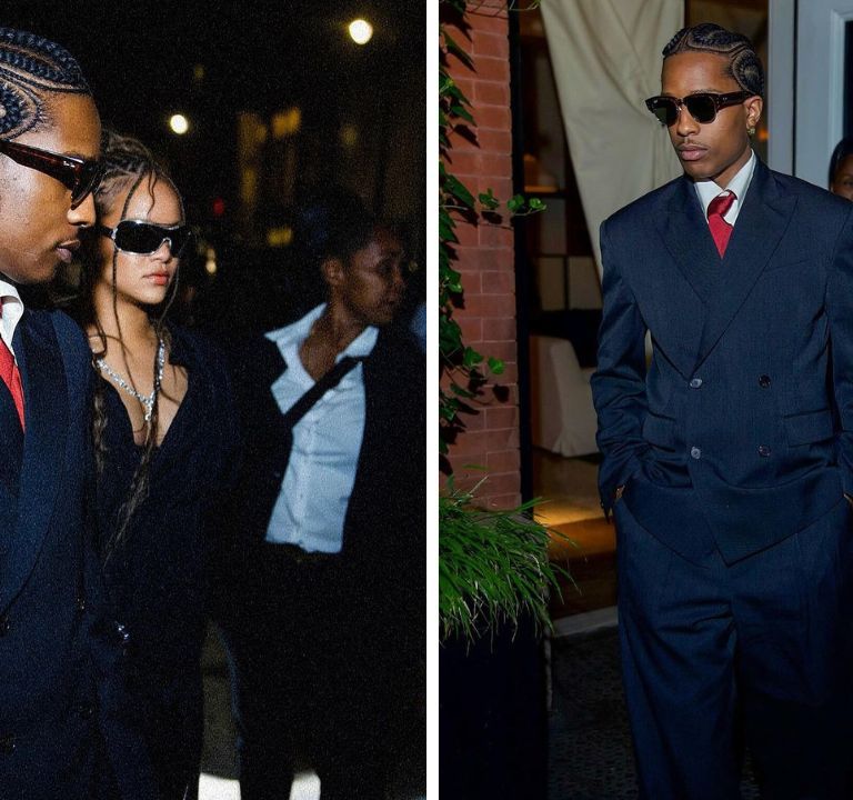 Fashion Bomb Couple: Rihanna Stepped Out with A$AP Rocky in $1,050 Vetements Pants, $1,190 Gucci Pumps and Vintage Prada Shades