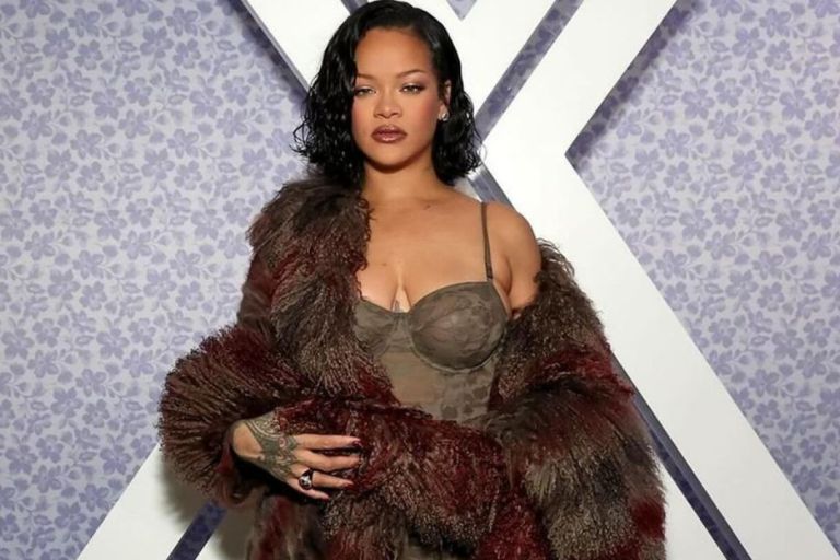 Rihanna Celebrated the Launch of Savage X Fenty at Nordstrom in a Fendi Mongolian Fur Coat with a $139 Savage X Fenty and Diesel Lace Slip