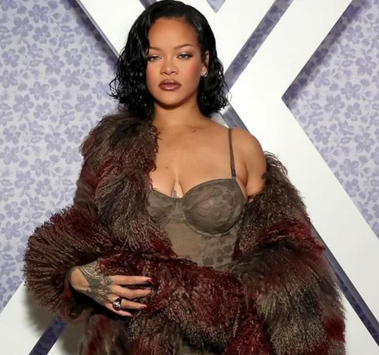 Rihanna Celebrated the Launch of Savage X Fenty at Nordstrom in a Fendi Mongolian Fur Coat with a $139 Savage X Fenty and Diesel Lace Slip