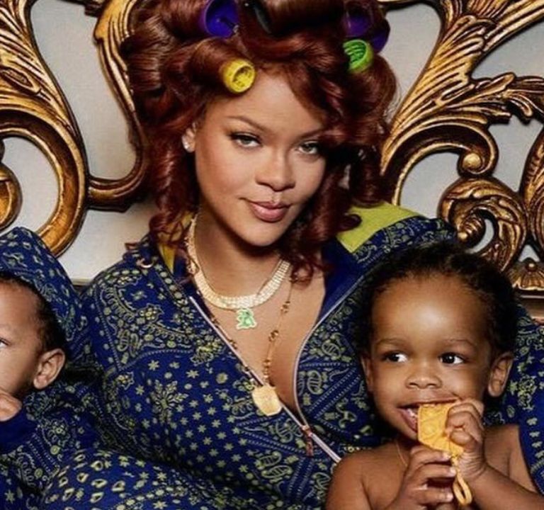 Rihanna Promoted her Savage X Fenty ‘Forever Savage’ Onesies Alongside Her Sons RZA and Riot