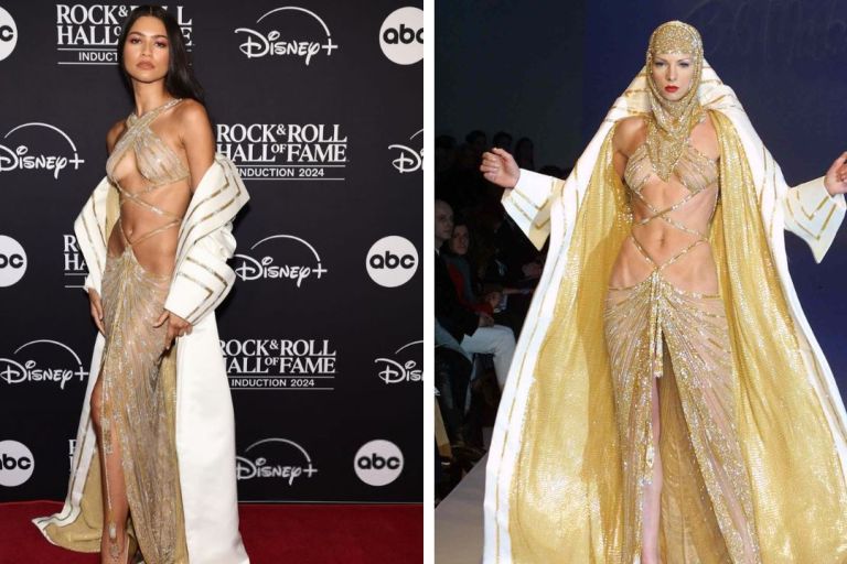 Zendaya Paid Tribute to Cher in a Bob Mackie FW ’01 Gown at the Rock & Roll Hall of Fame Induction Ceremony