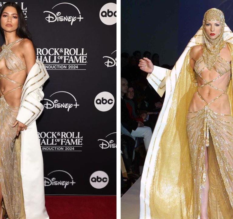Zendaya Paid Tribute to Cher in a Bob Mackie FW ’01 Gown at the Rock & Roll Hall of Fame Induction Ceremony