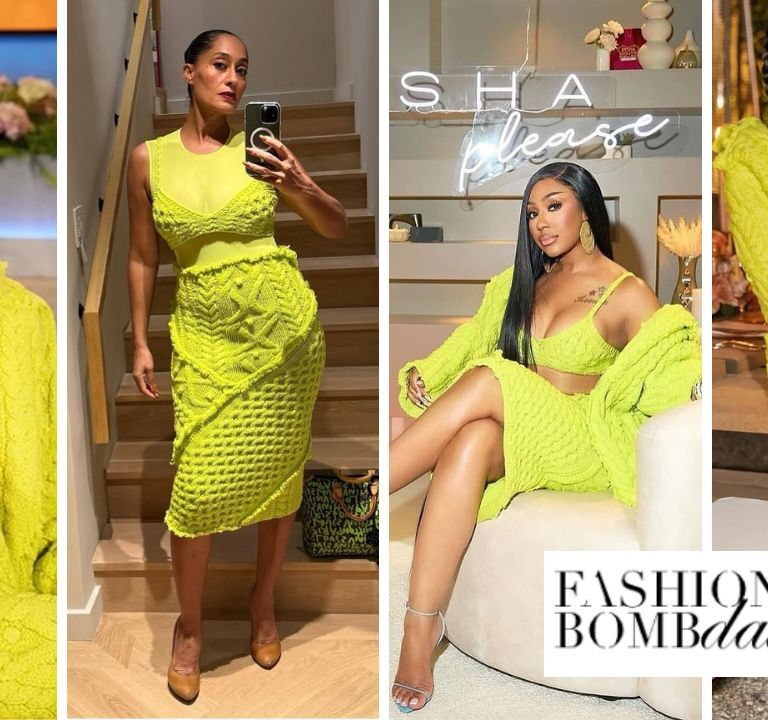 Celebs Love: Zendaya, Tracee Ellis Ross, Yung Miami and Emma Grede Were Spotted in a Acid Yellow Alexander McQueen Chunky Knitted Set