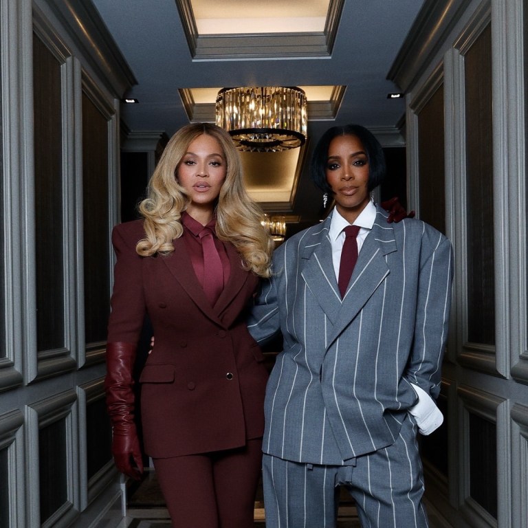 Currently Trending: Presidential Suits as Spied on Beyonce in Burgundy Gabriela Hearst, Kelly Rowland in Fear of GOD, and Michelle Obama in Pinstripe Gray Sergio Hudson