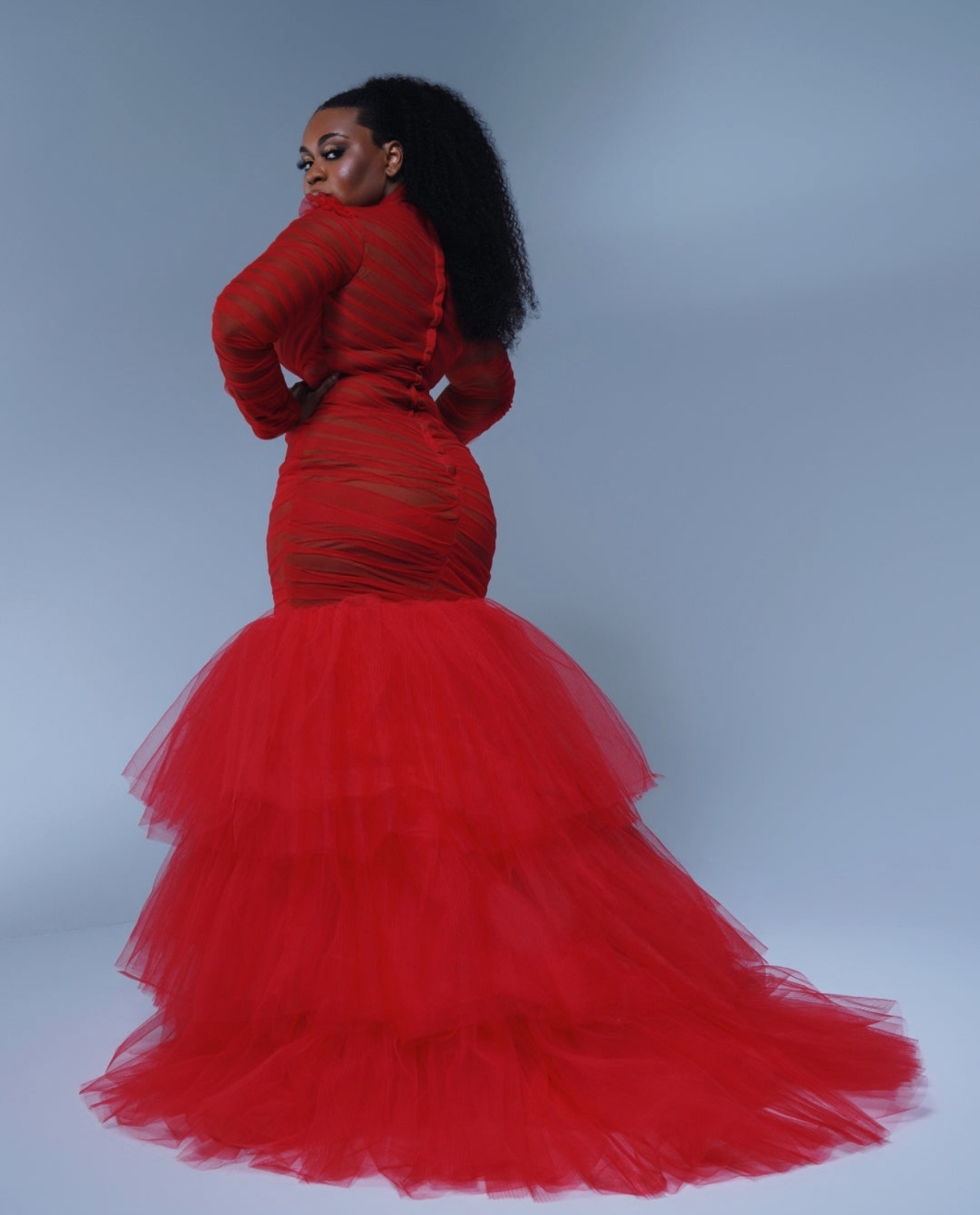 Yandy Smith Sings At The Mr Santa The Movie Premiere In Atlanta In A Red Oyemwen Gown Available At BeautyLifeFun Shop IMG 5604