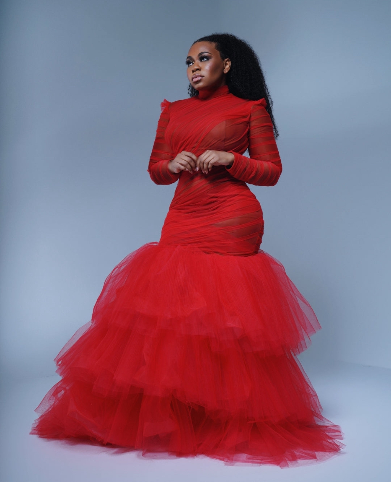 Yandy Smith Sings At The Mr Santa The Movie Premiere In Atlanta In A Red Oyemwen Gown Available At BeautyLifeFun Shop IMG 5605