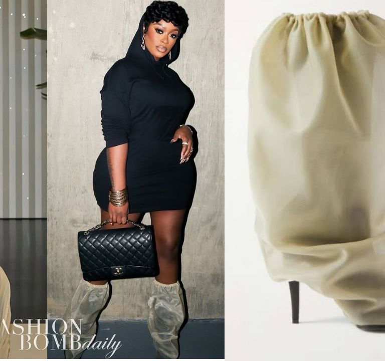 Bomb Accessories: Yung Miami and Maggie Carrie Are Spied in the Nude $1,890 Alexander McQueen Mesh and Faux Leather Boots (Shop Here)