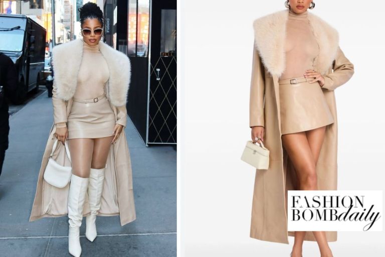 Chloe Bailey Stepped Out in a $1,900 Beige Retrofete Look While Doing Press in New York City