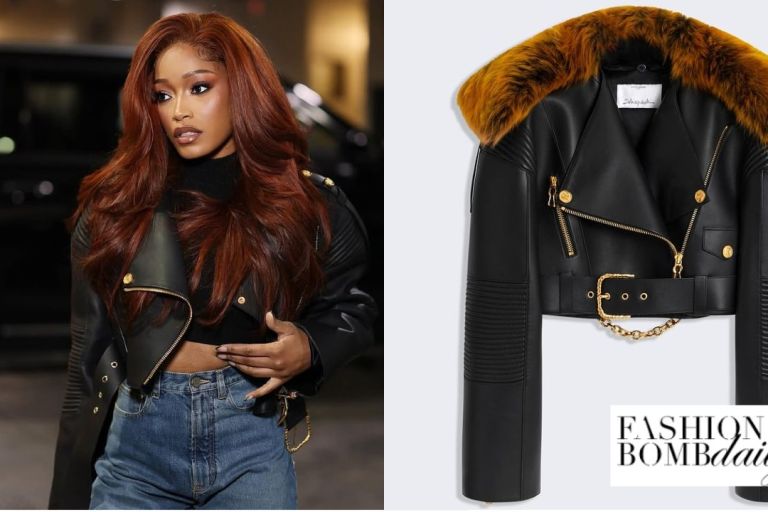 You Ask, We Answer! KeKe Palmer Stepped Out in a Black $15,231 Schiaparelli Biker Jacket at a Brooklyn Nets Game