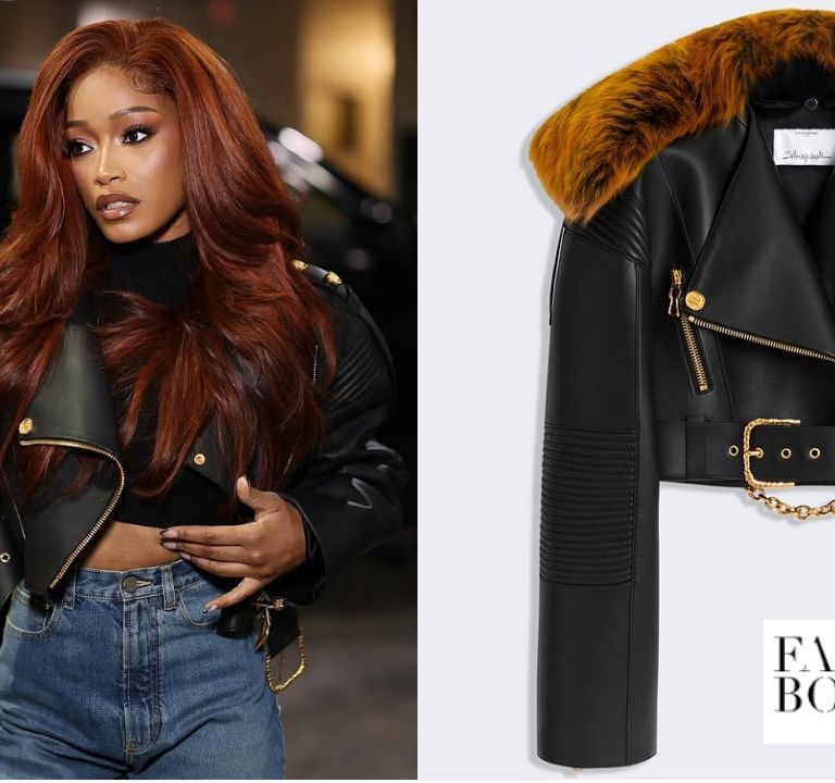 You Ask, We Answer! KeKe Palmer Stepped Out in a Black $15,231 Schiaparelli Biker Jacket at a Brooklyn Nets Game