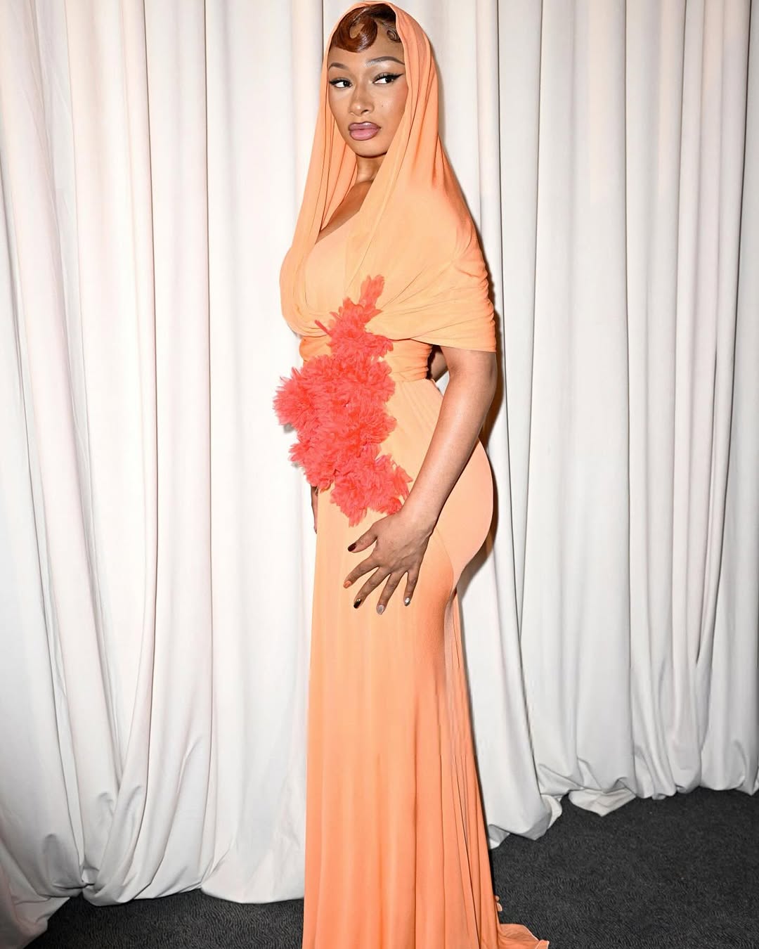 Rapper Megan Thee Stallion Wears Her First Couture Gown By Giambatisa Valli To The Brands SS25 Couture Show 4