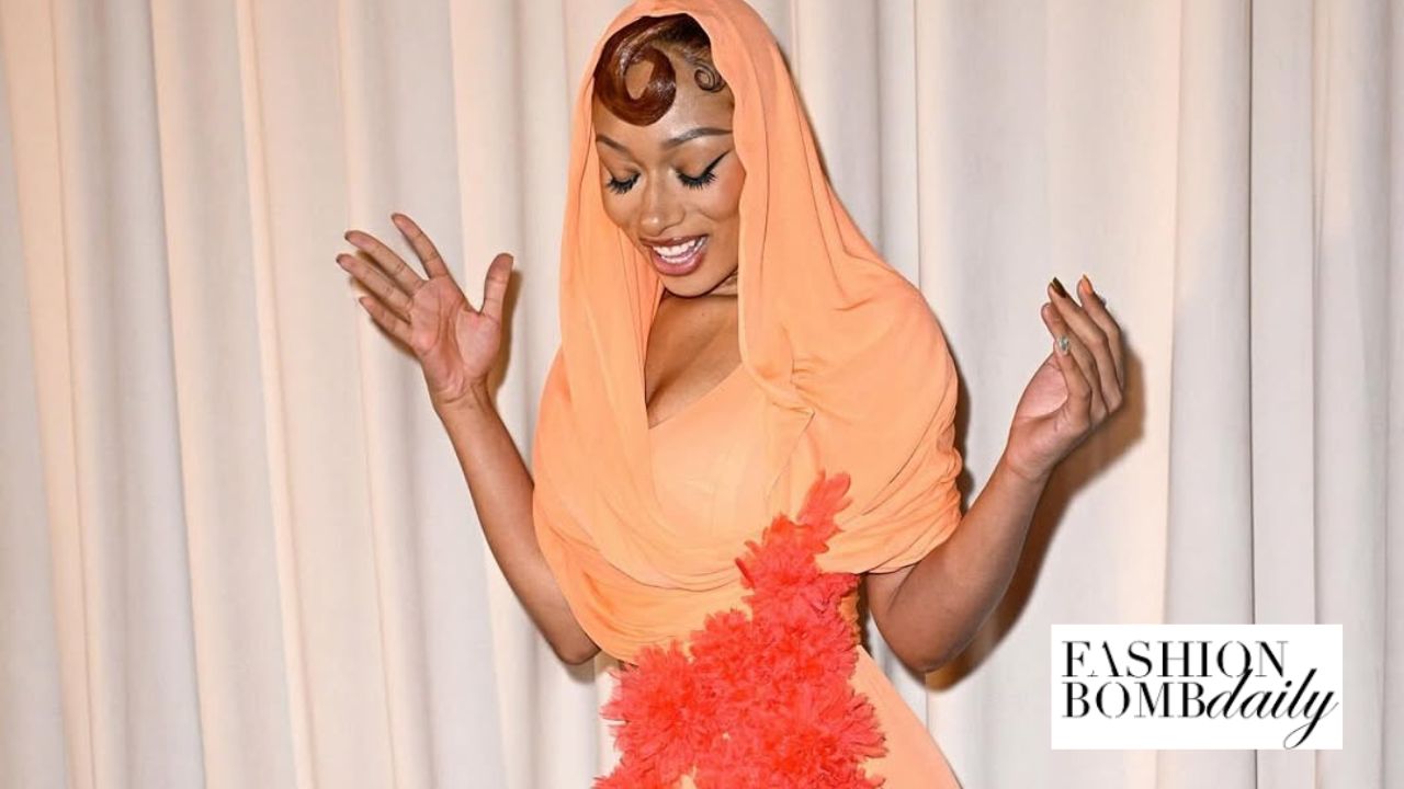 Rapper Megan Thee Stallion Wears Her First Couture Gown By Giambatisa Valli To The Brands SS25 Couture Show Feat Image