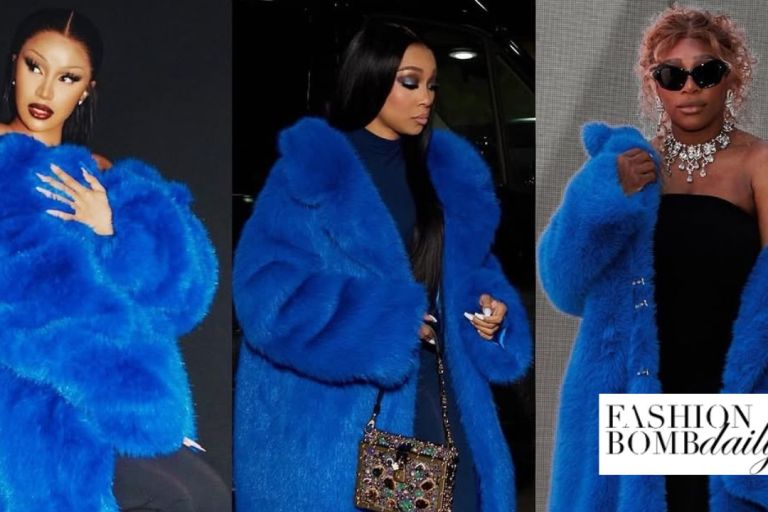 Who Wore It Better? Cardi B, Monica and Serena Williams Were All Spied in a $7,500 Blue Balenciaga Faux Fur Coat