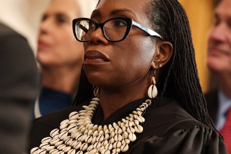 Bomb Accessories: Justice Ketanji Brown Jackson Attends the Presidential Inauguration in a Cowrie Shell Judicial Collar And Earrings