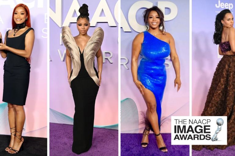 On the Scene at the 2025 NAACP Image Awards: Keke Palmer Wins ‘Entertainer of the Year’  in a Black Versace Dress, Chloe Bailey Stuns in a Black and Gold Gaurav Gupta Look, Claire Sulmers Dazzles in a Blue David Koma Dress + More
