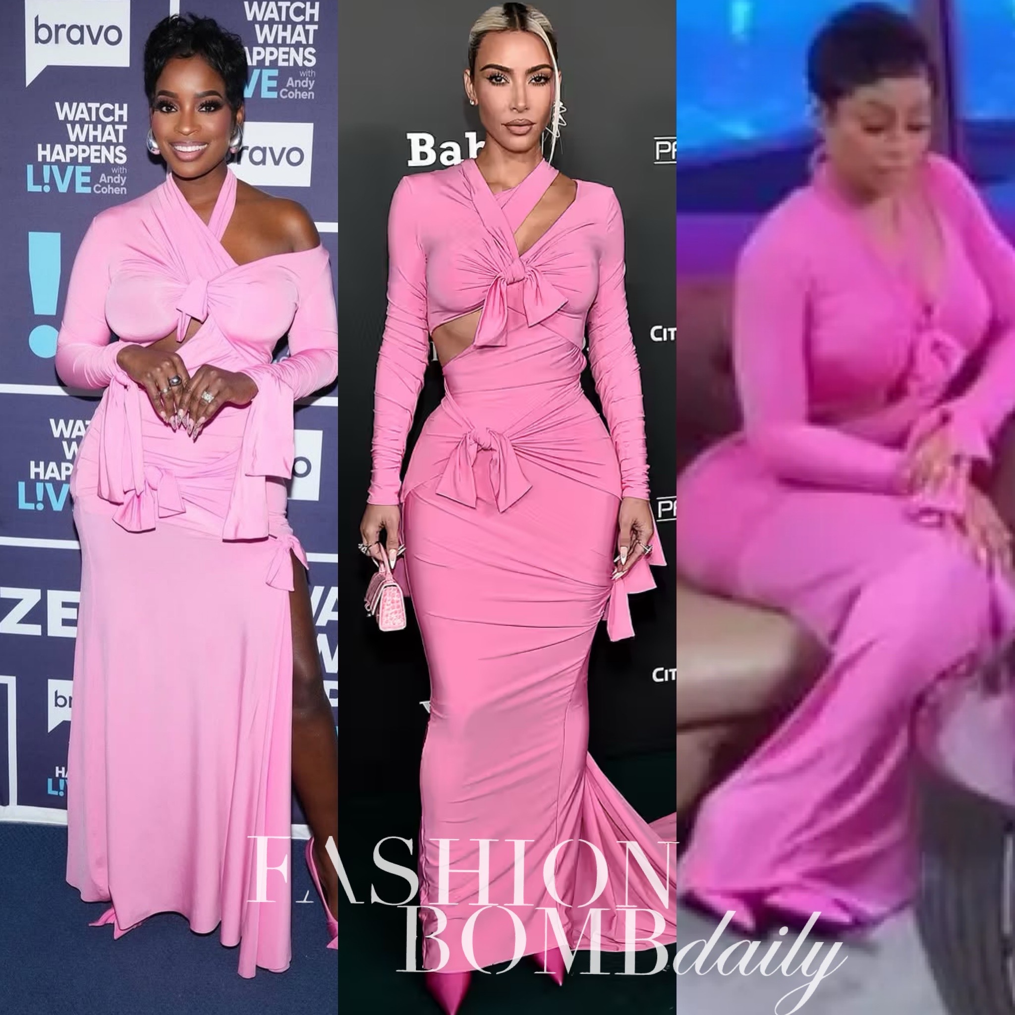 Balenciagas Pink Cut Out Bow Spring 2023 Dress As Worn By Kim Kardashian Shemea Morton Angela White And More 