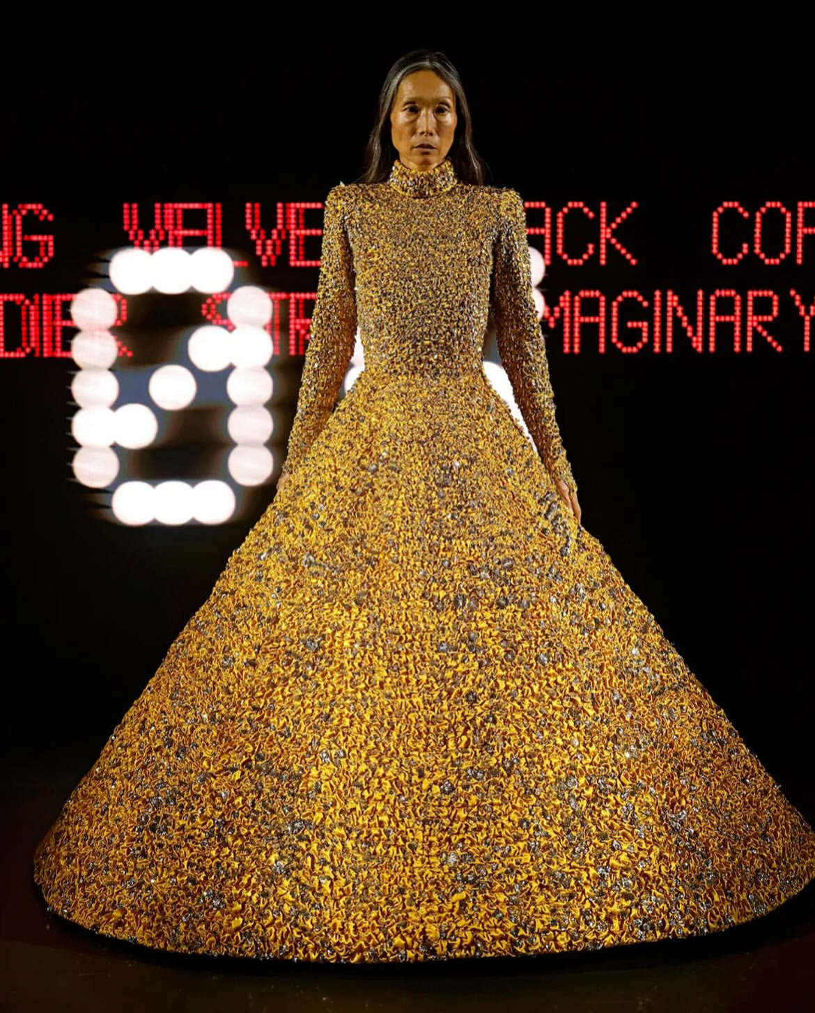 Doechi Wore A Gold Valentino SS25 Couture Gown To The Le Grand Diner Du Louvre Gala 2