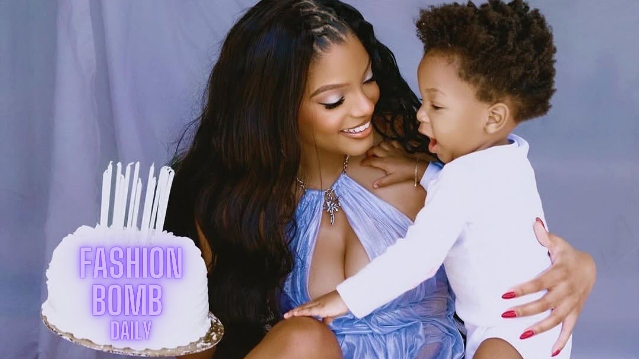 Halle Bailey Celebrated Her Birthday In A Lavender Dipetsa Gown Alongside Son Halo Feat Image