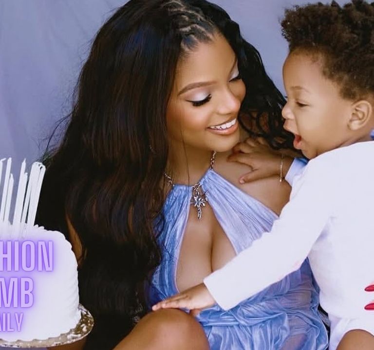 Halle Bailey Celebrated Her Birthday in a Lavender DI PETSA Gown Alongside Son Halo