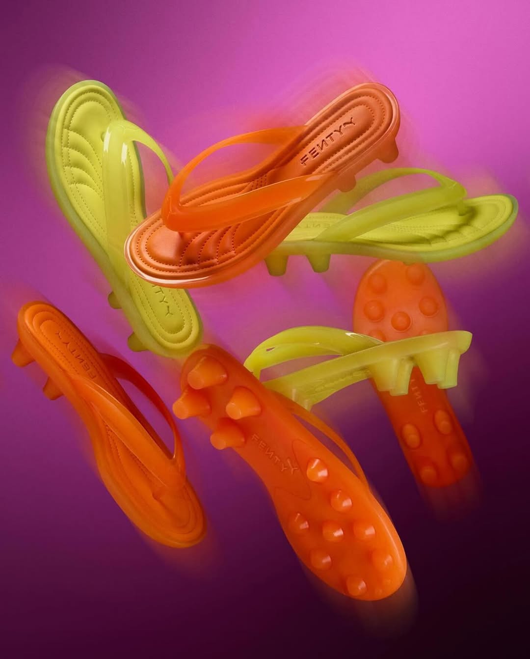 Rihanna New 90 Lime Sheen 22Cat Cleat22 Jelly Sandals Are A Summer Essential 5